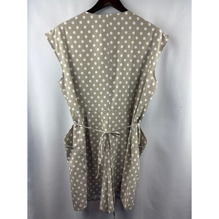 Women’s Emma & Michele Large Greige w/ White Polka Dots Romper