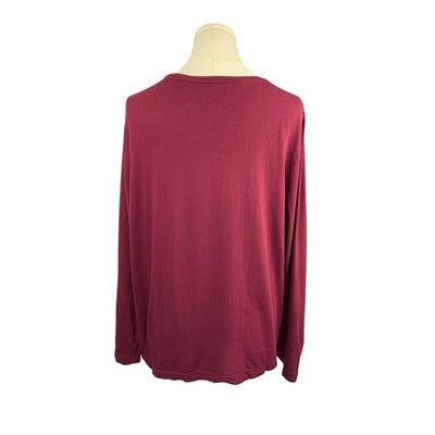 Women's Dress Barn Burgandy Long Sleeve Top - size 14/16
