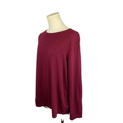 Women's Dress Barn Burgandy Long Sleeve Top - size 14/16