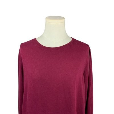 Women's Dress Barn Burgandy Long Sleeve Top - size 14/16