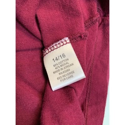 Women's Dress Barn Burgandy Long Sleeve Top - size 14/16