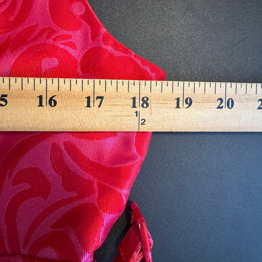 Eliza J Pink & Red Brocade Ruffled Sheath Dress w/ Belt, Party Dress, Size 12