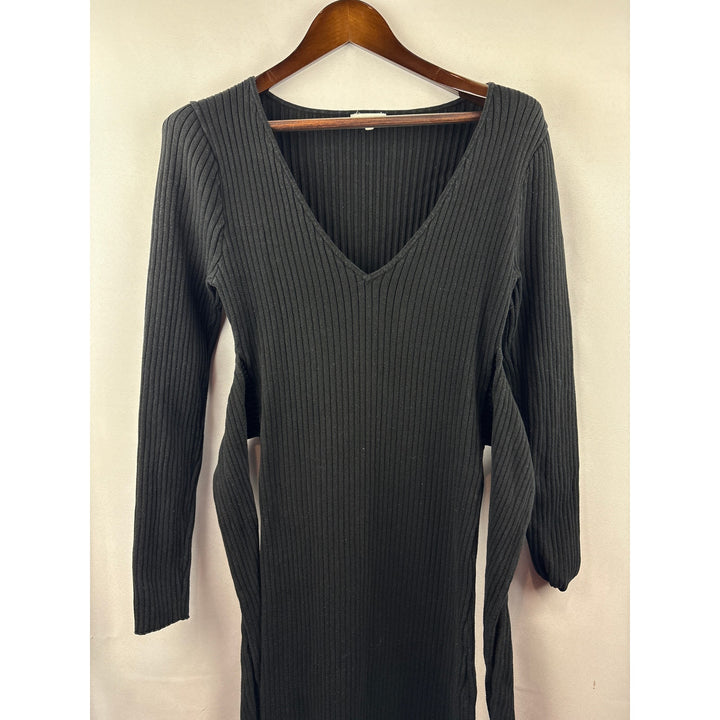 Women’s Good American Size 3 Black Long Sleeve Bodycon Dress