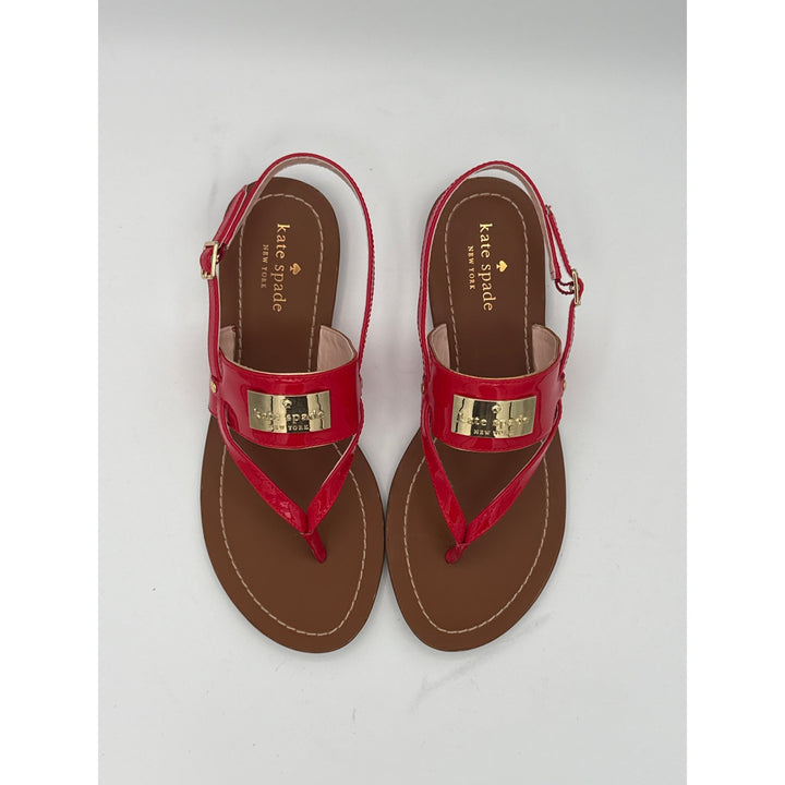 Women’s Kate Spade New York Cassandra Thong Flat Sandals Beautiful Bold Red Sz 7 1/2M