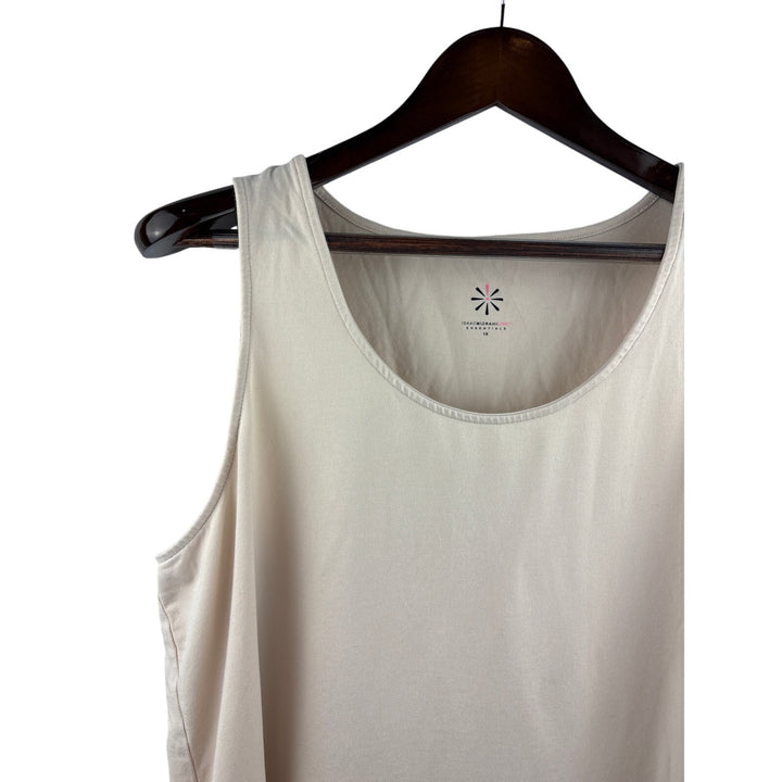 Women’s Isaac Mizrahi Live! Size 1X Beige Tank Top