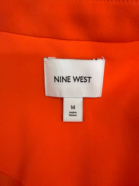 Nine West One Button Blazer Vibrant Orange NWOT Sz14