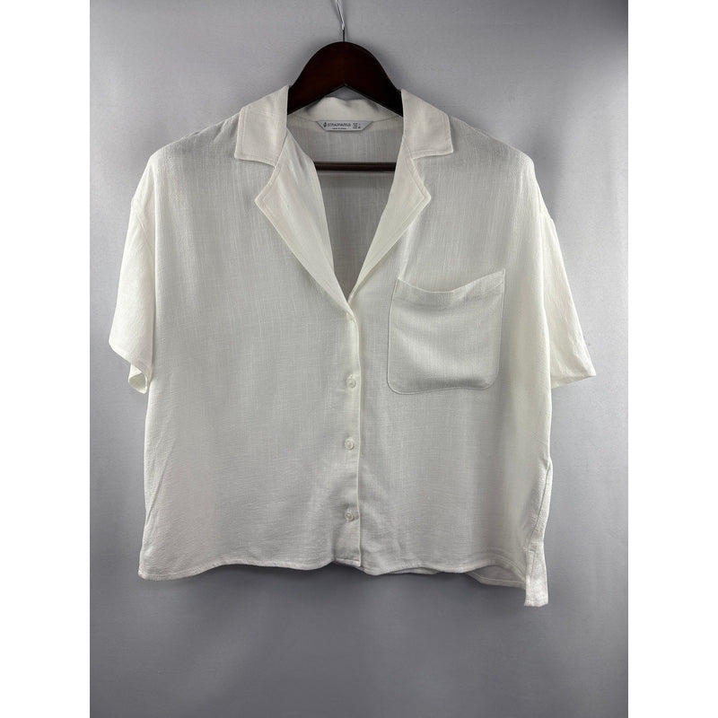 Women’s Stradivarius Large White Button Up Shirt
