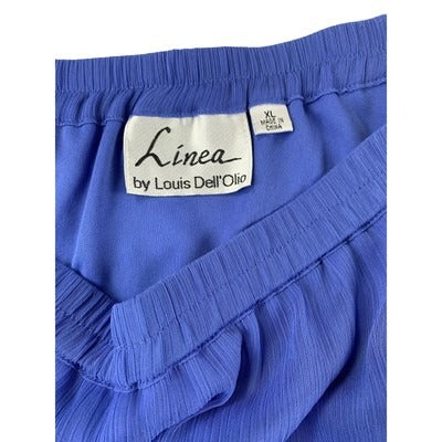 Linea By Louis DellOlio Blue Tiered Skirt XL