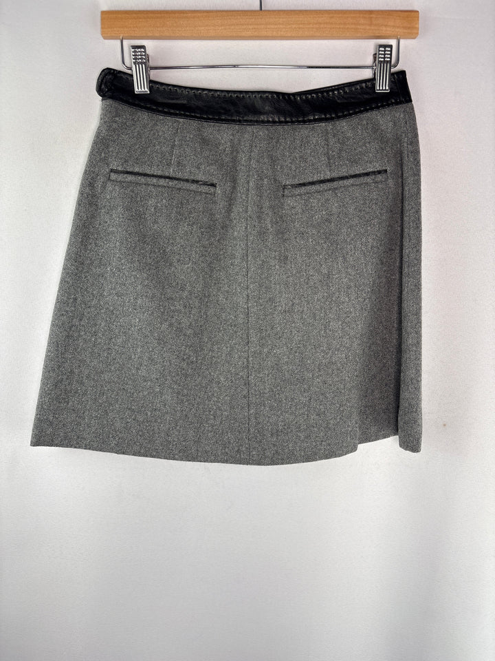Womens Dunst Gray Black Wool Blend Pleated A Line Mini Skirt Size Small
