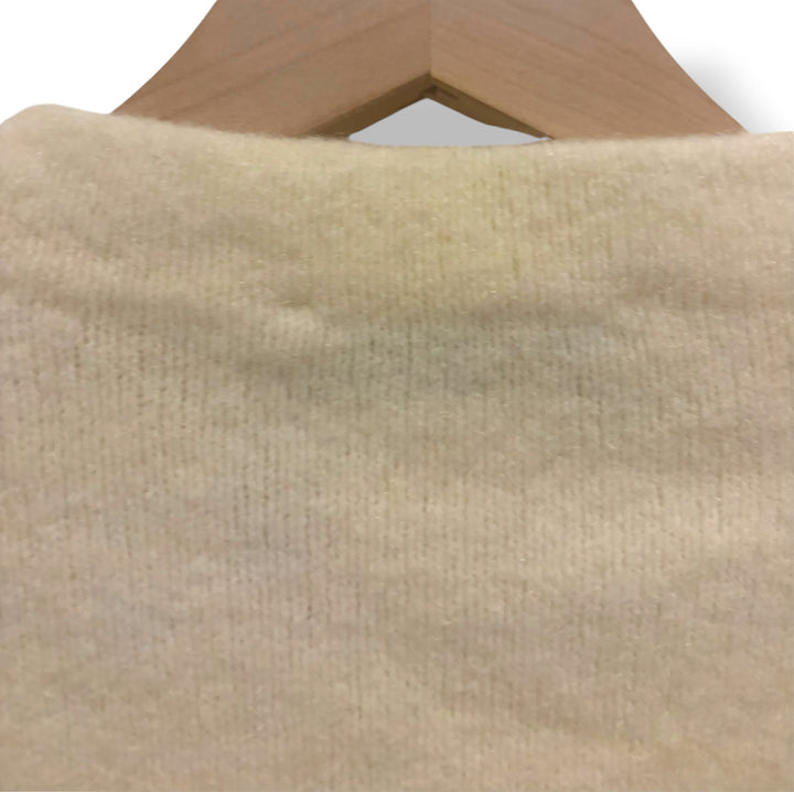 Zara Cream Fuzzy Sweater Oversized Cropped Knit Size L Holiday Quiet Luxury