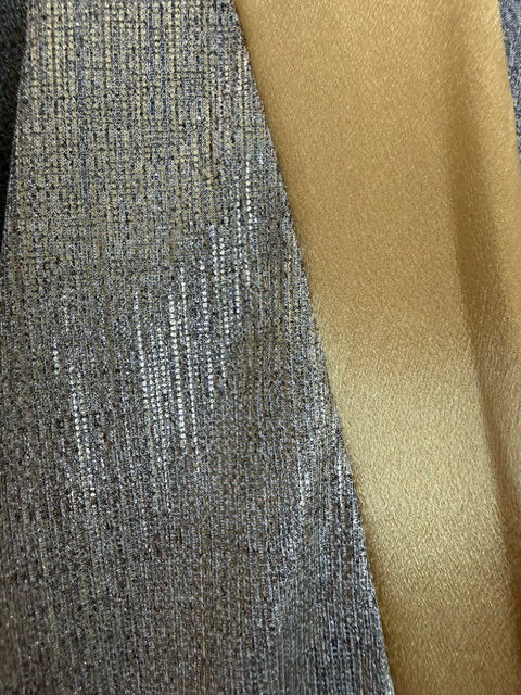 Metallic Gold Silver Maxi Kimono Robe Belted One Size