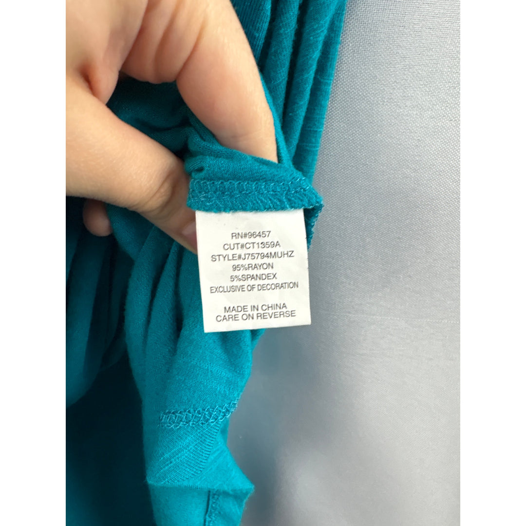 Women’s Eyeshadow Large Teal Tank w/ Knit Embroidery