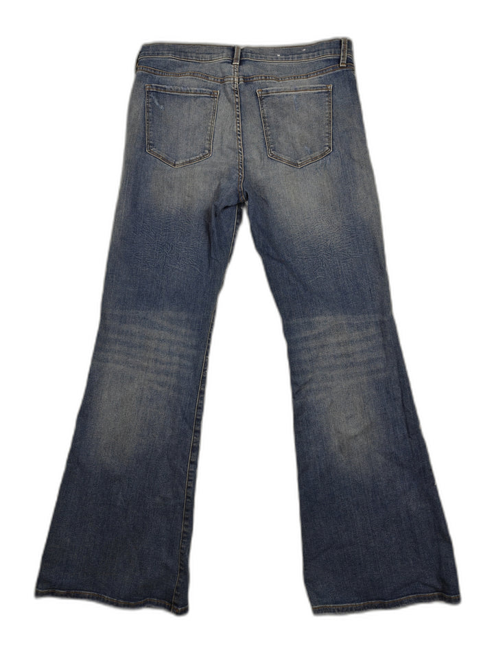 Banana Republic Premium Denim Flare Jeans Women Distressed Blue Size 32
