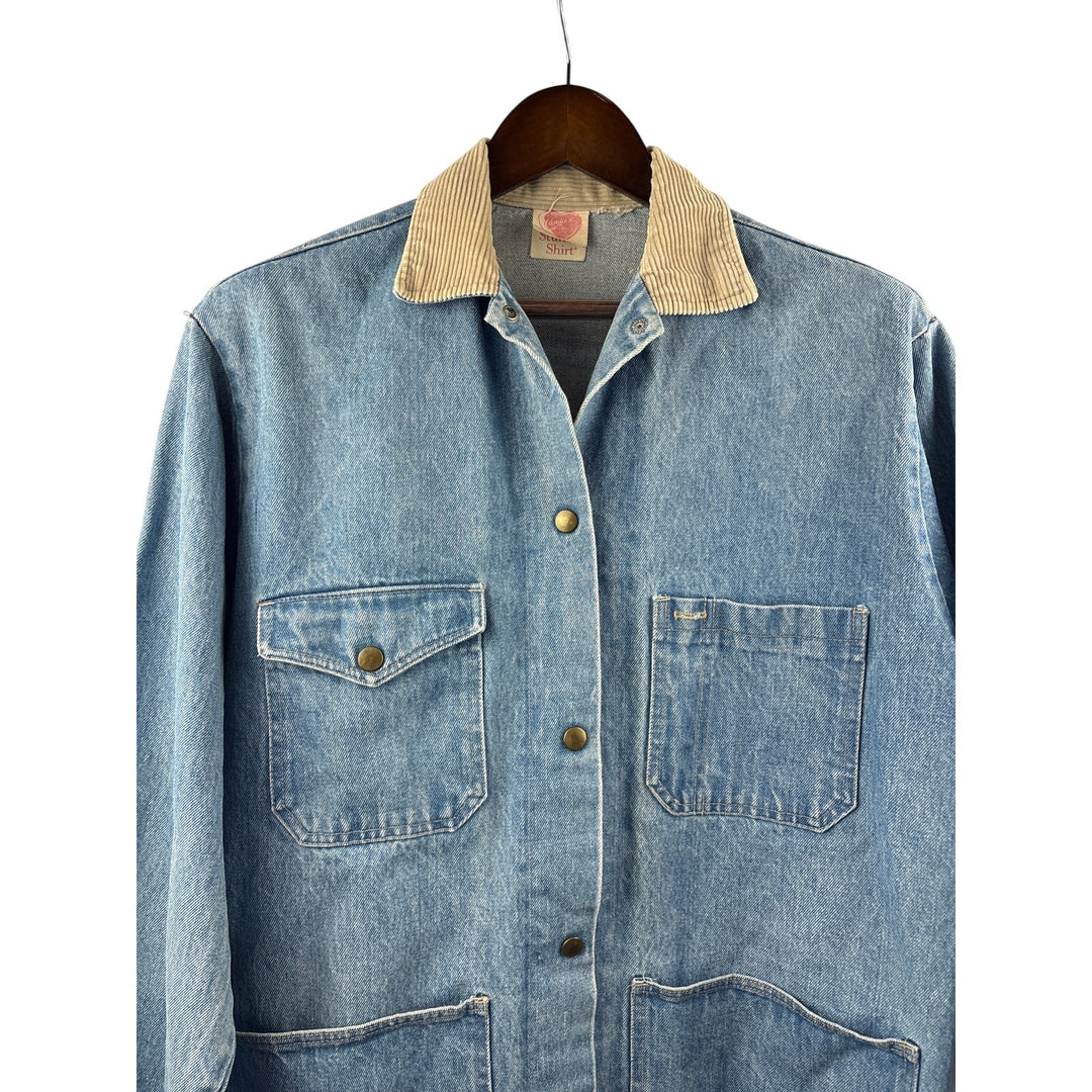 Women’s Candies Light Blue Jean Jacket w/ Cream Corduroy Collar