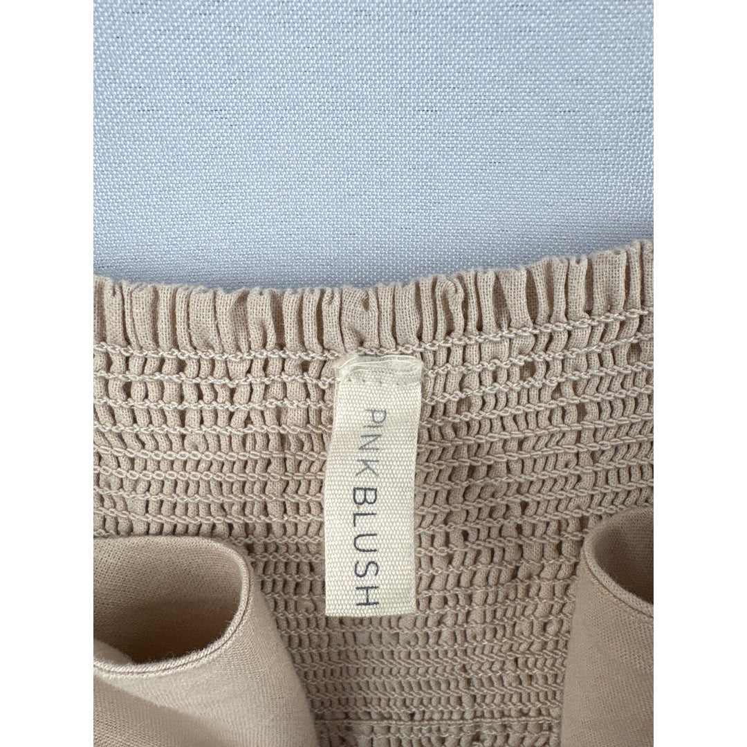 Women’s Pink Blush Small Beige Sleeveless Summer Dress