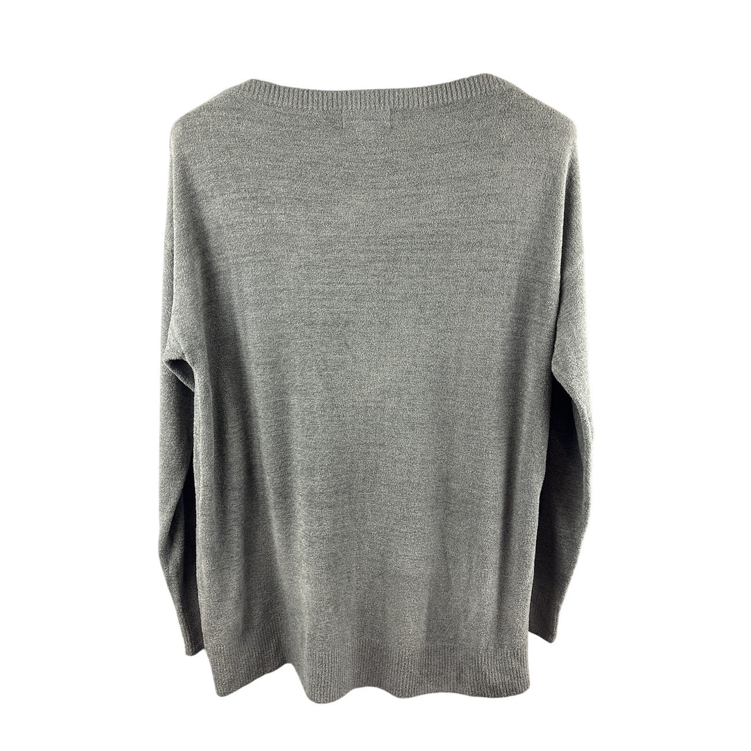 Women’s Barefoot Dreams Large Stone Gray Pull Over Plush Sweater