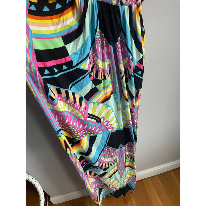 Mara Hoffman Swim Triangle Cutout Maxi Dress Medium Boho Aztec Dopamine Vacation