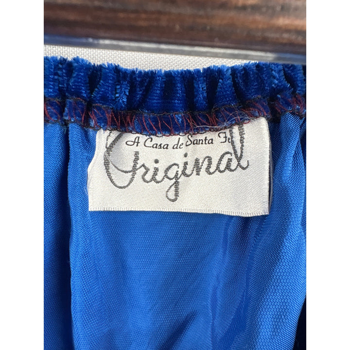 Women’s A Casa de Santa Fe Original Royal Blue Velvet Off the Shoulder Blouse