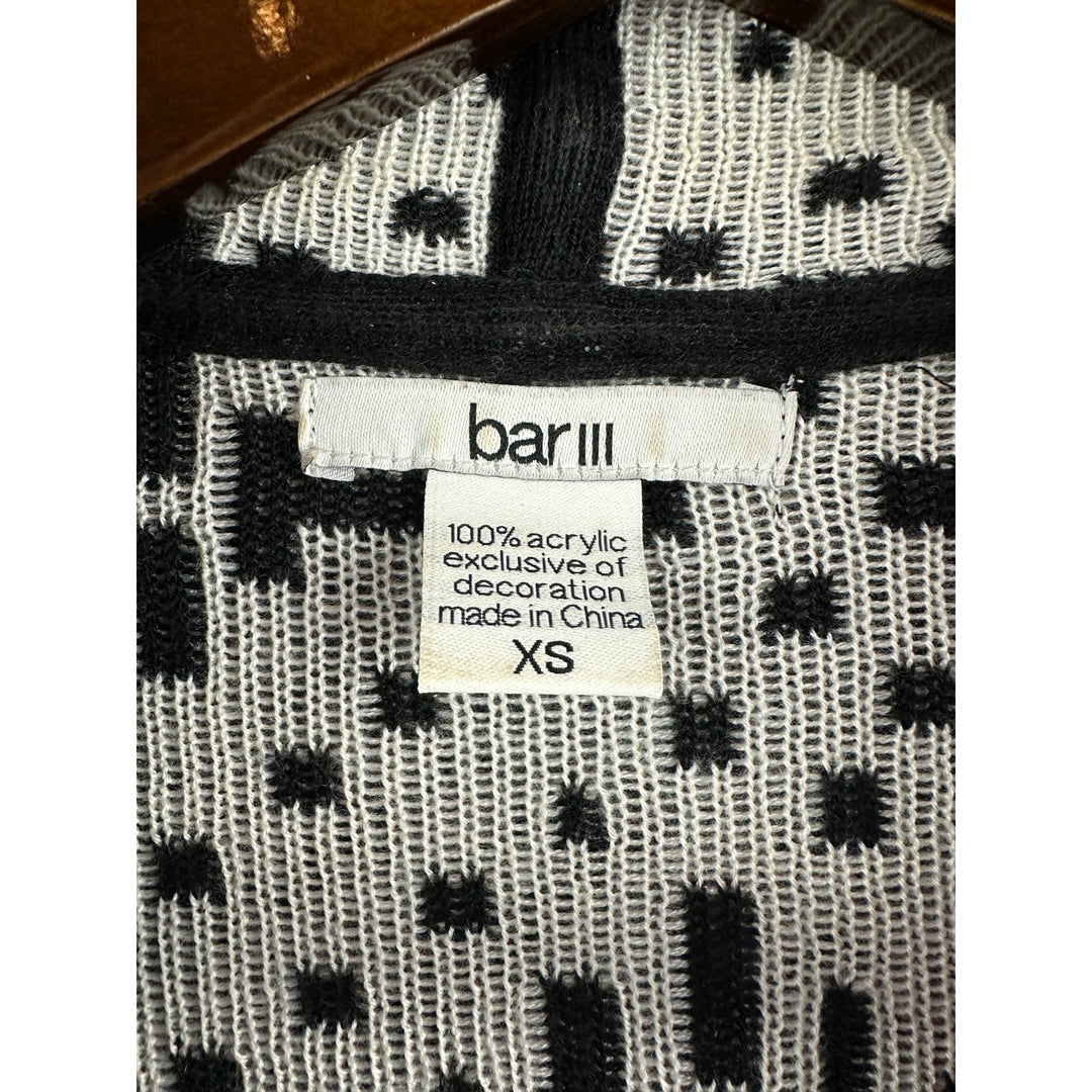 Women’s Bar III Boho Cardigan Flyaway in a black and white Aztec print Size XS