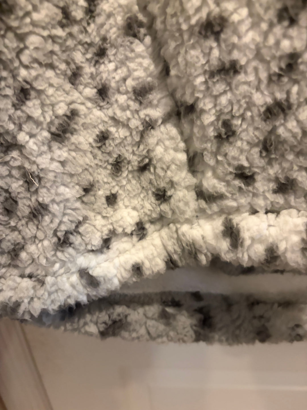 G.I.L.I. Gray Leopard Print Faux Fur Sherpa Hooded Coat XXS/XXXS Oversized