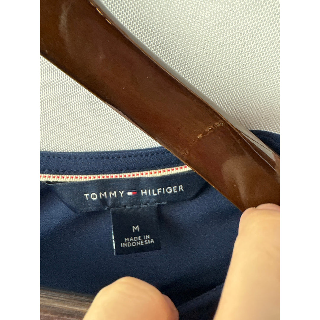 Women’s Tommy Hilfiger Medium Navy 3/4 Sleeve Crewneck Blouse
