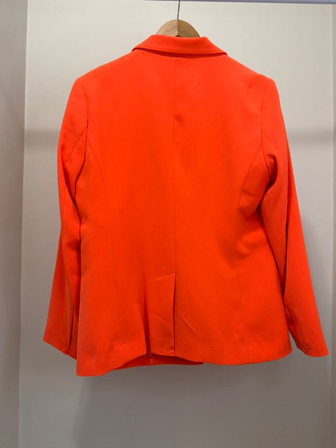 Nine West One Button Blazer Vibrant Orange NWOT Sz14