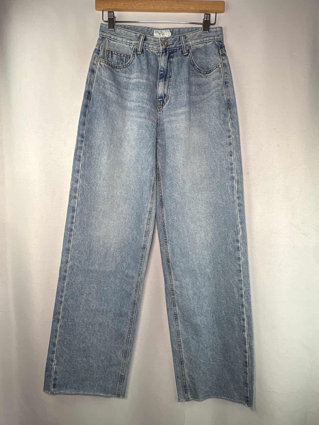 Womens Moia Light Wash Blue High Waisted Wide Leg Jeans Size Small