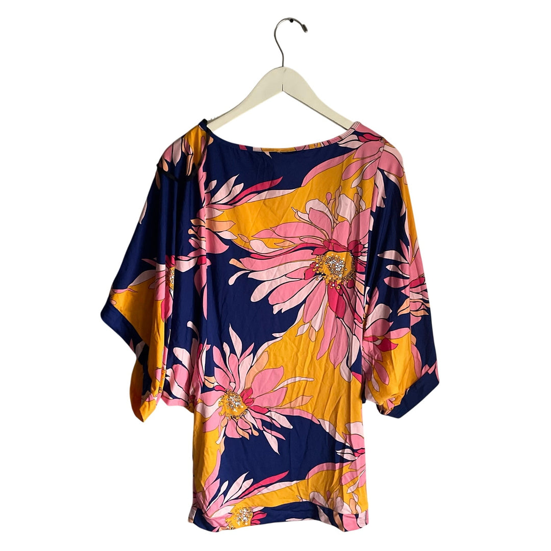 Trina Turk Resort Vacation Swim Coverup Beach Dress Bodycon Wide Sleeve Medium