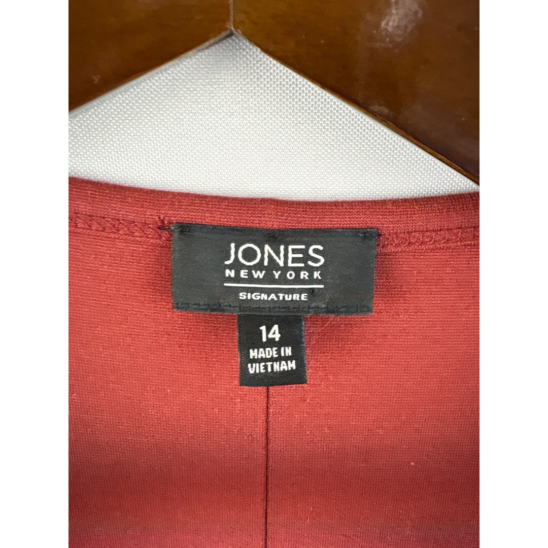 Women’s Jones New York Size 14 Burnt Red, Black &amp; Gray Colorblock Dress