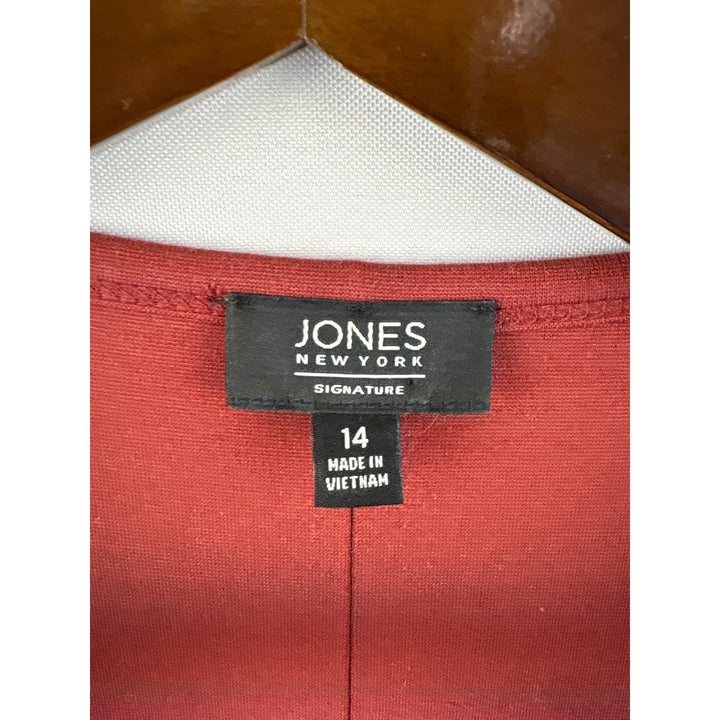 Women’s Jones New York Size 14 Burnt Red, Black &amp; Gray Colorblock Dress