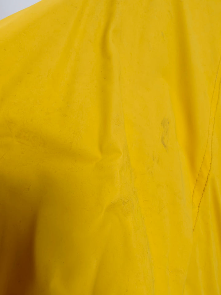 Misty Harbor Mens Yellow Hooded Rain Jacket Waterproof Plaid Lining XL