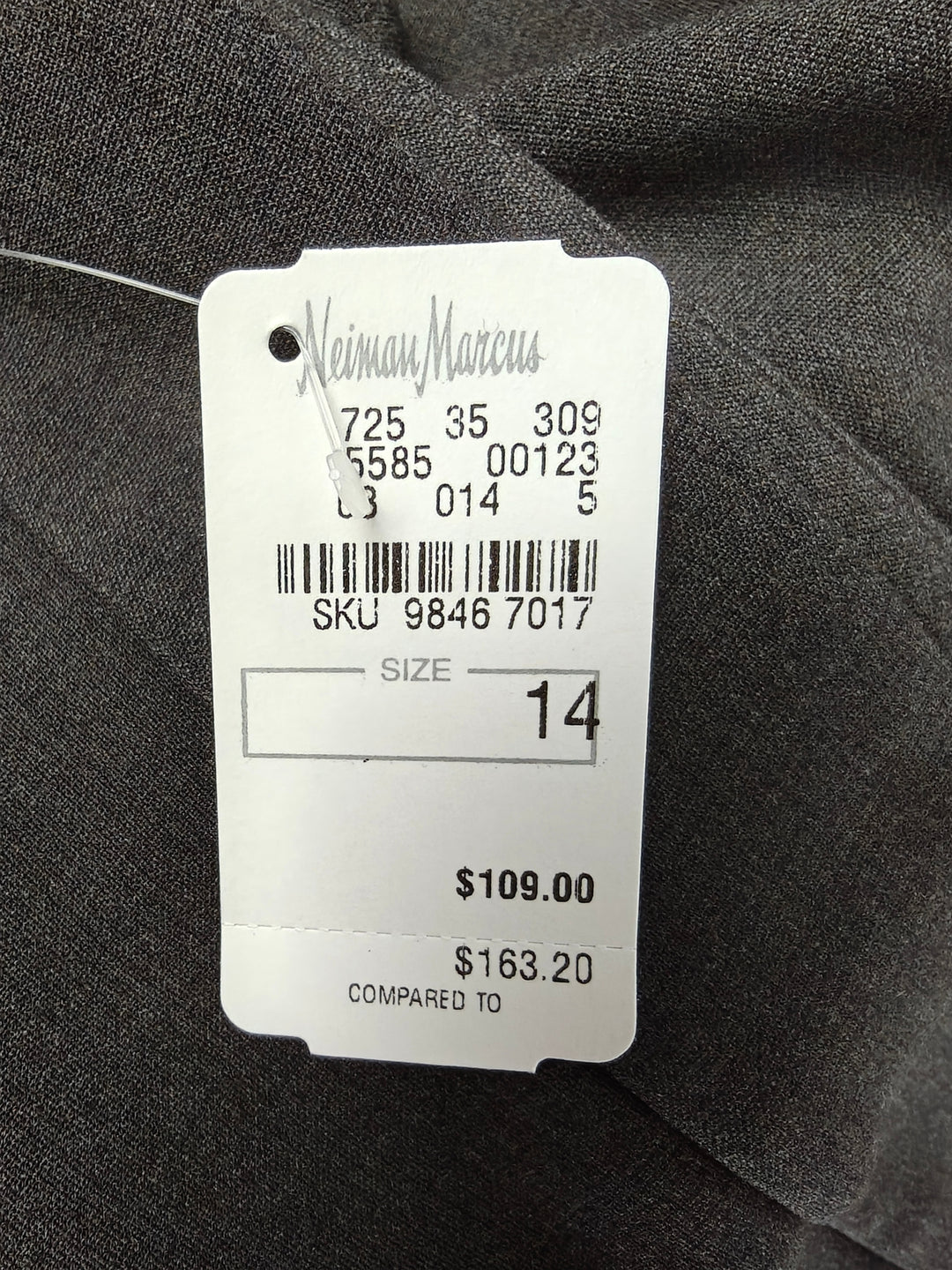 Isda And Co Womens Charcoal Gray Dress Pants Size 14 NWT