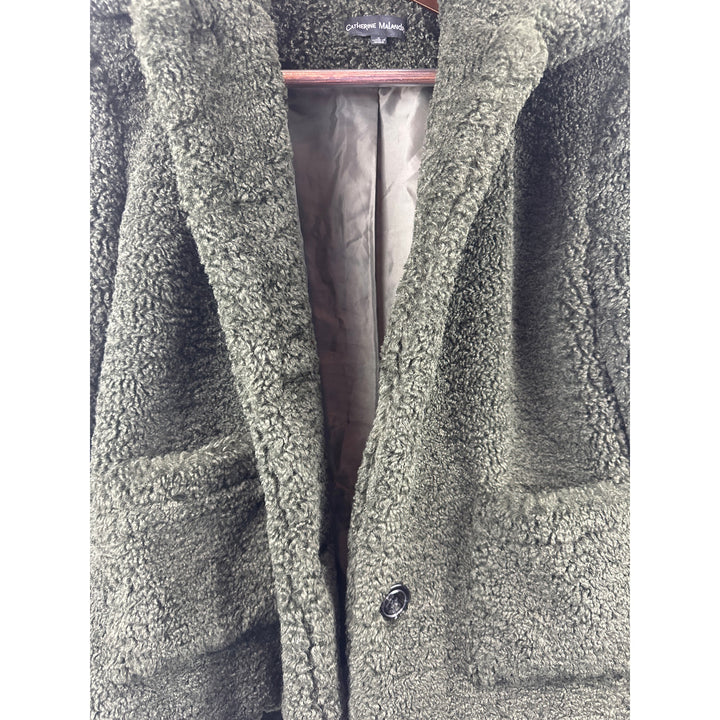 Women’s Catherine Malandrino Dark Green Faux Fur Coat Size Small