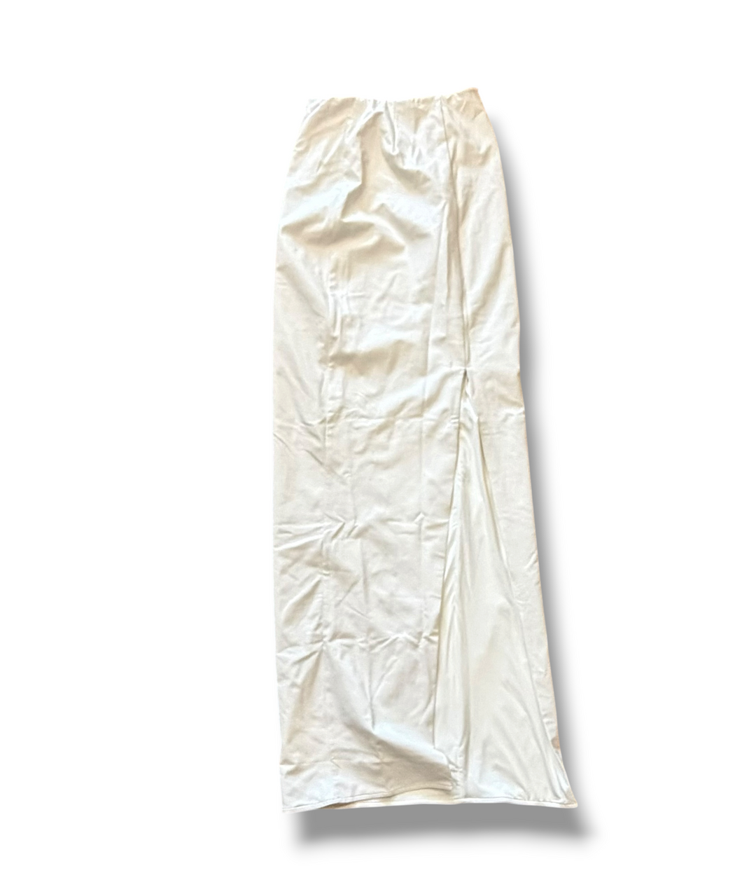 Naked Wardrobe White Faux Leather Maxi Skirt Size M NWT High Slit Pleather