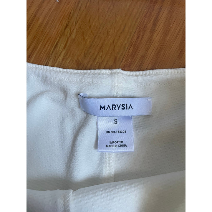 Marysia White Swim Suit Skort Set halter top size S top size M bottom Preppy Boho Clean Girl Vacation Cruise Bathing Suit