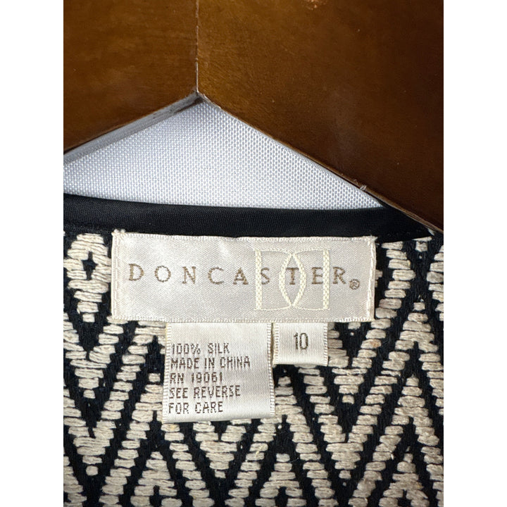 Women’s Vintage Doncaster Size 10 Black &amp; White Diamond Patterned Blazer