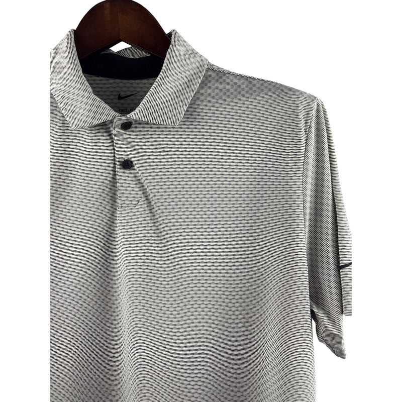 Men’s Nike Medium Green & Black Patterned 3/4 Button Dri-Fit Shirt