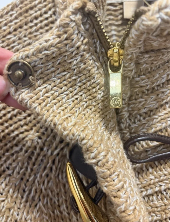 Michael Kors Chunky Knit Toggle Cardigan Cape XS Oversized Zip Quiet Luxury