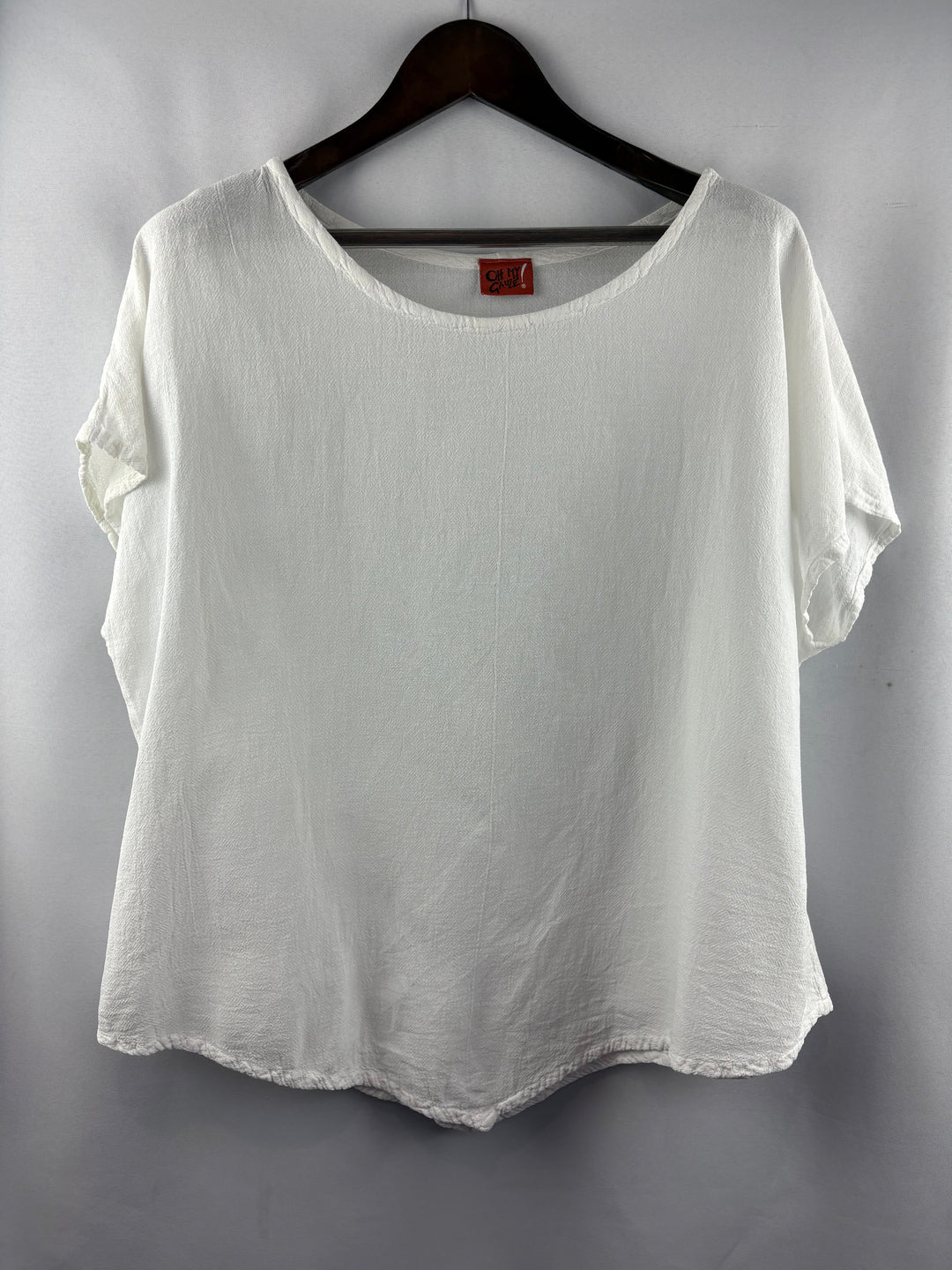 Women’s Oh My Gauze! XXL White Short Sleeve Blouse