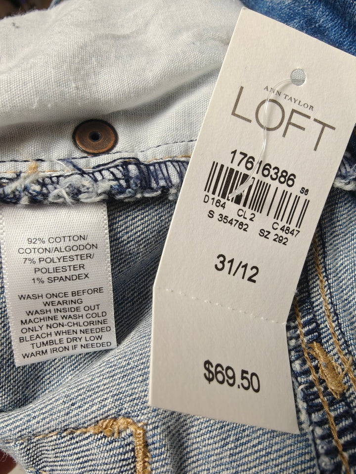 Ann Taylor LOFT Womens Curvy Skinny Jeans Light Wash Size 31 12 NWT