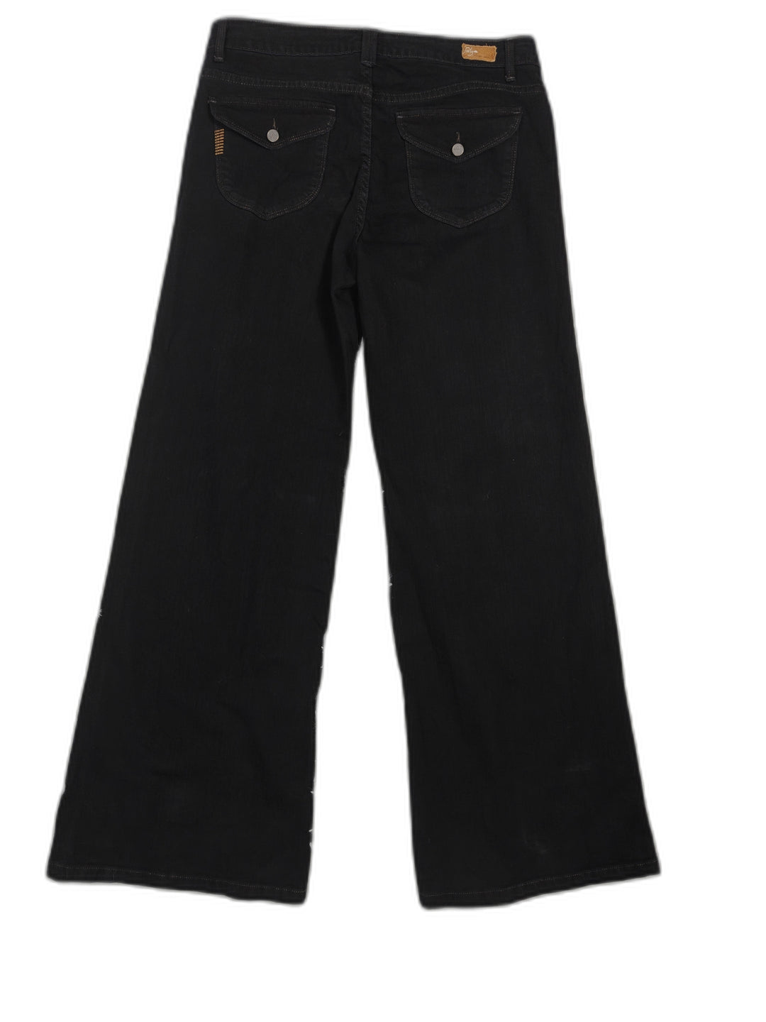 Womens Paige Premium Denim Wide Leg Jeans Black Size 31