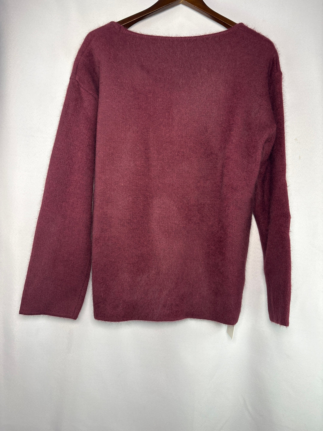 Womens Moia Wine Red Scoop Neck Plush Wool Blend Sweater One Size Fits All