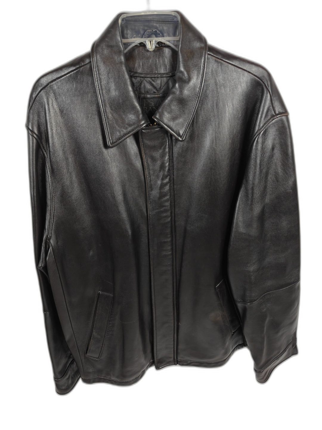 Mens Jos A Bank Genuine Leather Jacket Dark Brown Bomber XXL