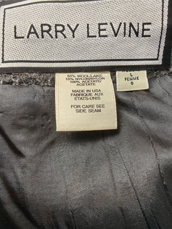 Womens Larry Levine Hooded Wool Blend Long Coat Gray Size Large