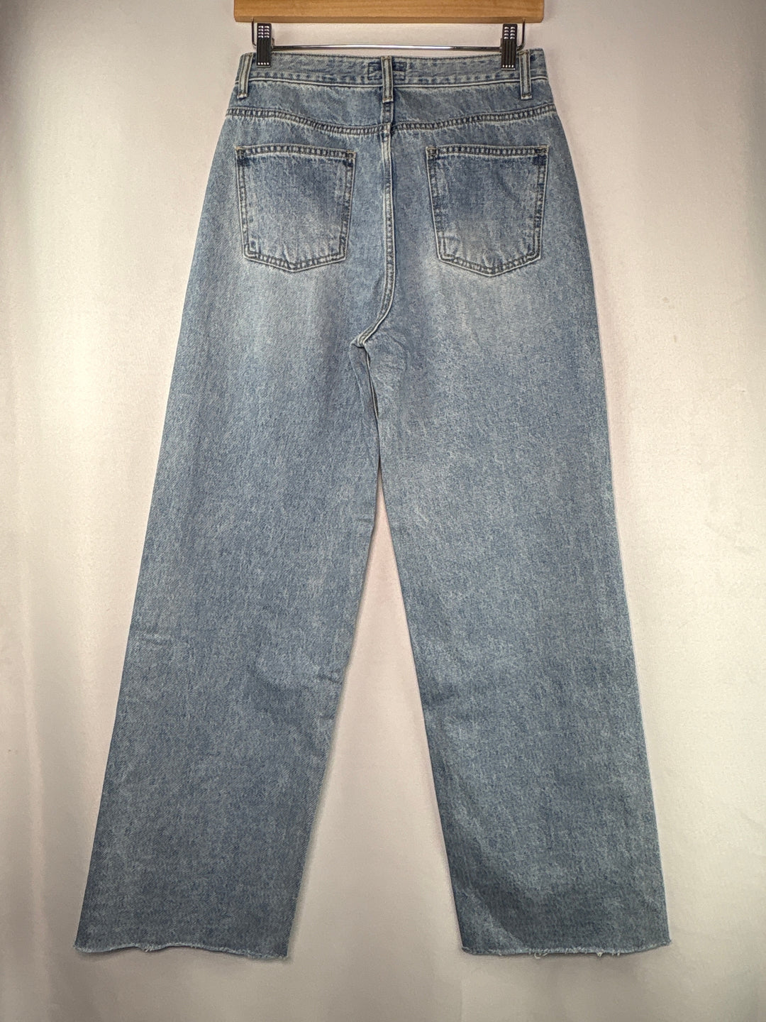 Womens Moia High Waisted Light Wash Wide Leg Cotton Jeans Size Medium