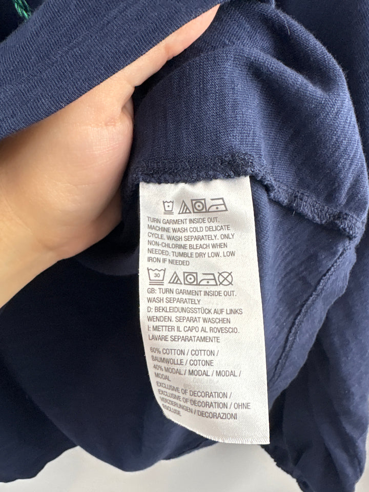 Women’s Belle Boho Kim Gravel Large Navy Embroidered Blouse