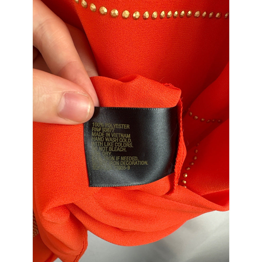Women’s Worthington Size 1X Orange Tank with Gold Beading Design
