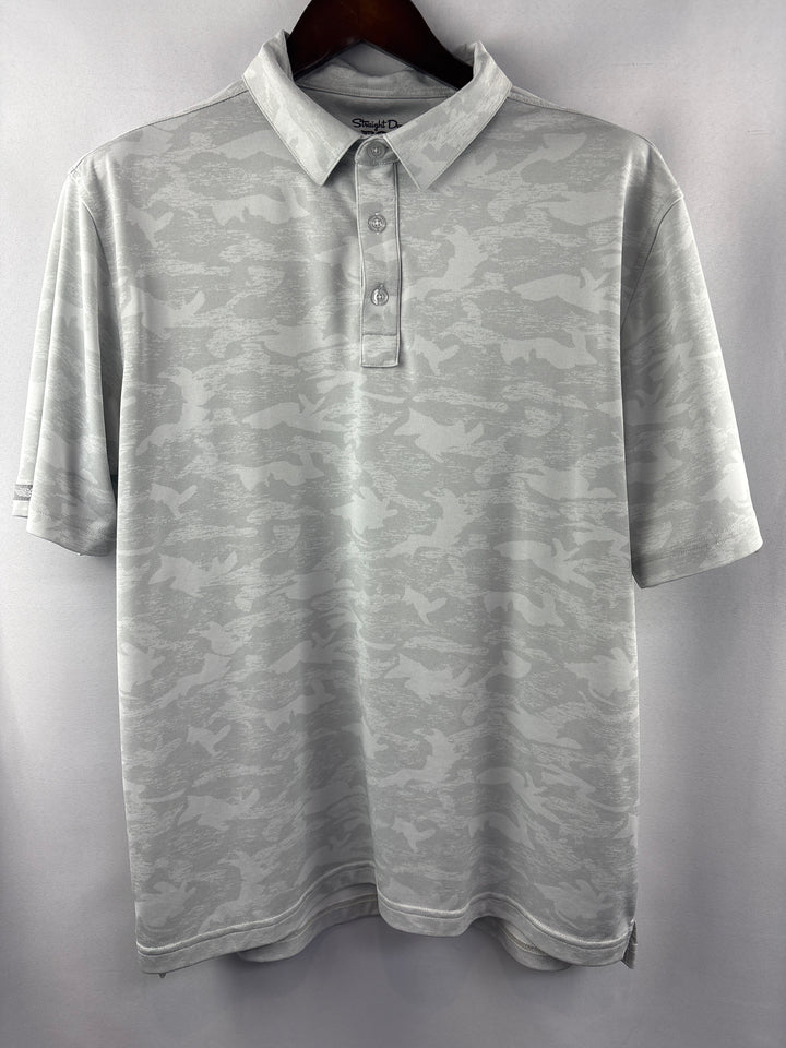 Men’s Straight Down XL Light Gray Camo Golf Polo