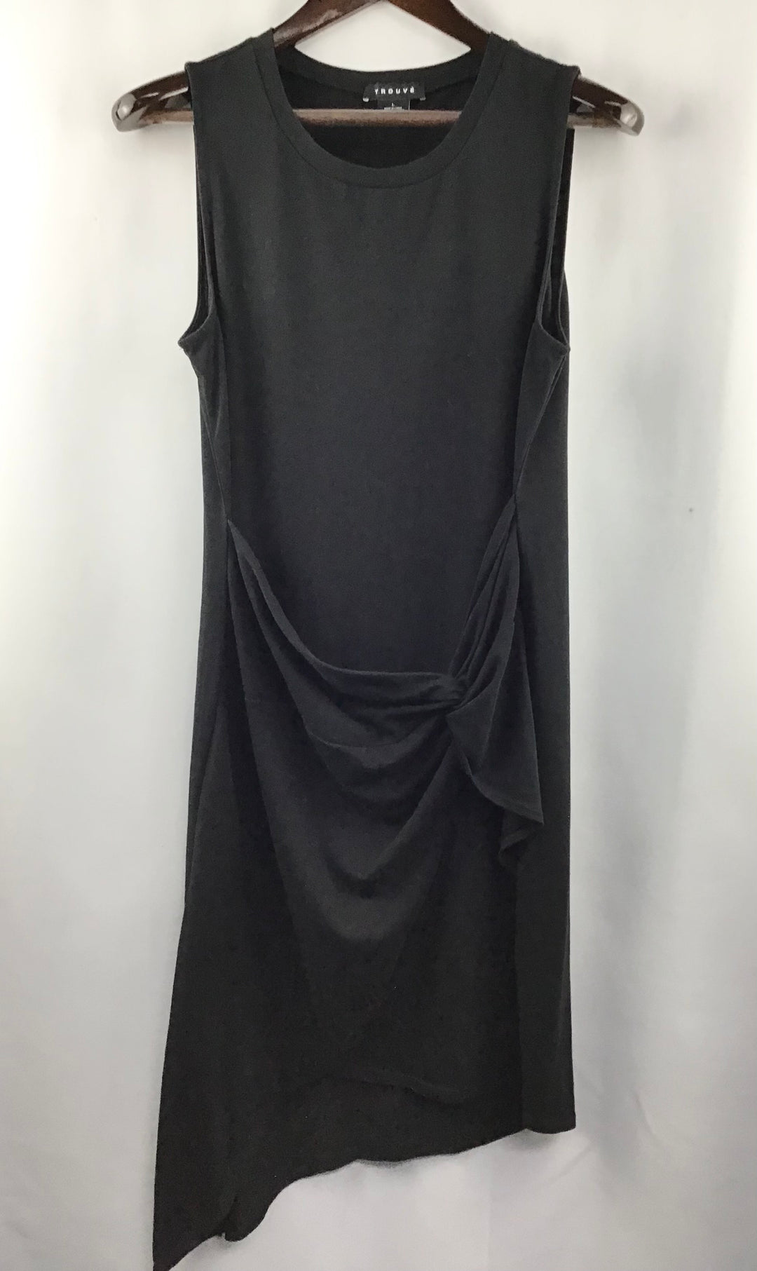 Women’s Trouve Black Dress Sleeveless Asymmetrical Twist Front Jersey Size Large