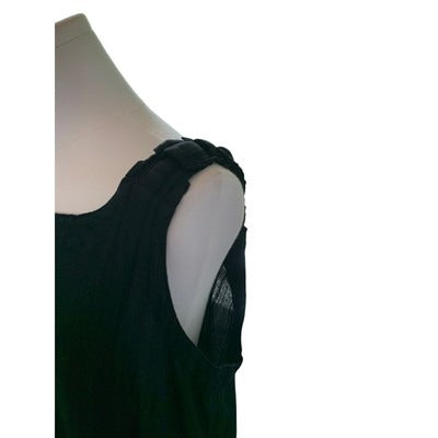 Women's ABACA Black Cotton Long Dress - Size Small/2